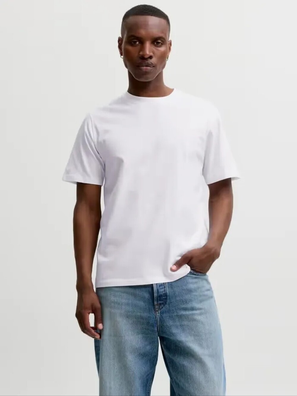 Jack & Jones White Short Sleeve Crew Neck T-Shirt Medium